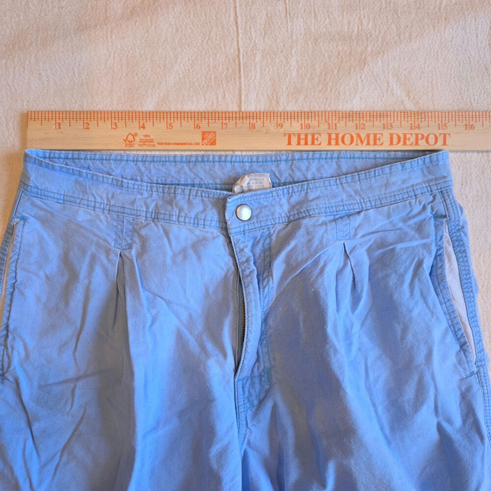 Vintage 80s Billabong Made in USA Light Blue Cotton Canvas Shorts Men's 34 - Picture 3 of 7